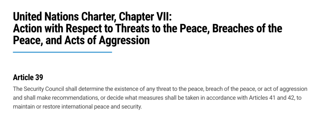 Chapter 7 of UN Charter