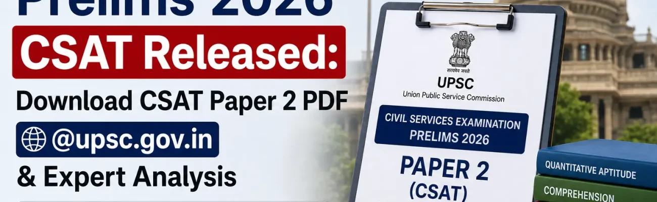 UPSC Prelims 2026 CSAT Released: Download CSAT Paper 2 PDF @upsc.gov.in & Expert Analysis