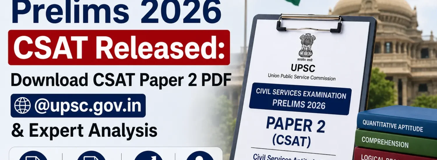 UPSC Prelims 2026 CSAT Released: Download CSAT Paper 2 PDF @upsc.gov.in & Expert Analysis