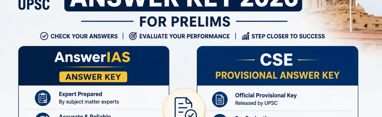 UPSC Answer Key 2026 for Prelims - AnswerIAS Key and CSE Provisional Answer Key