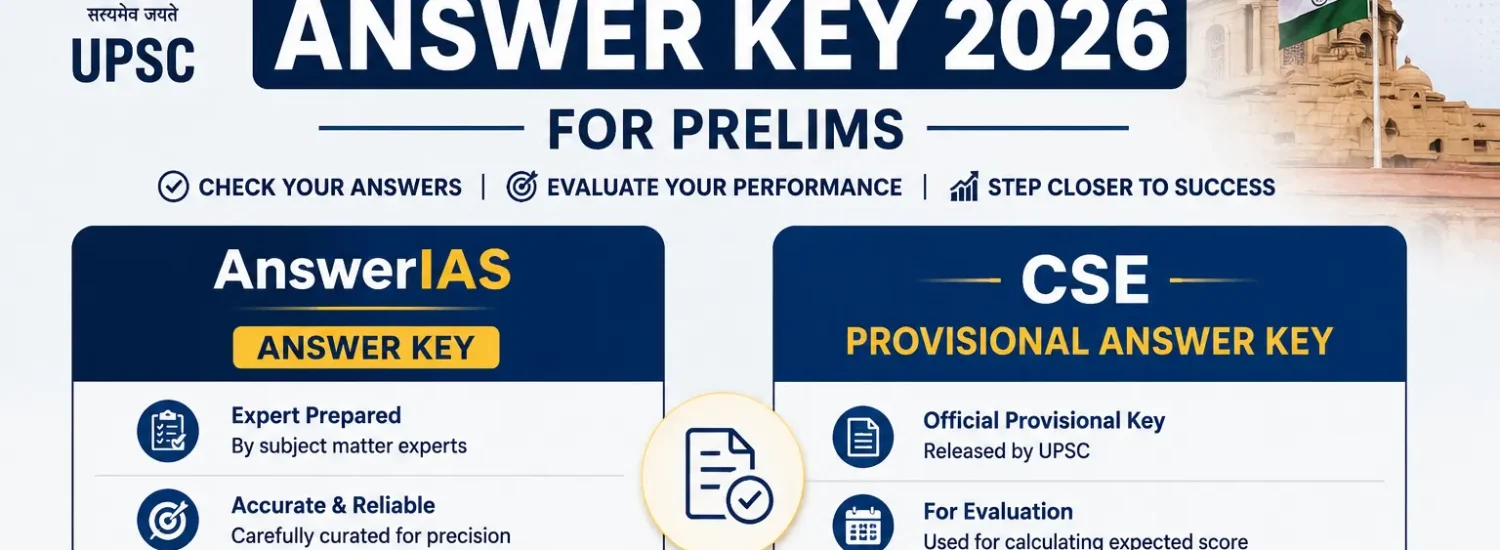 UPSC Answer Key 2026 for Prelims - AnswerIAS Key and CSE Provisional Answer Key