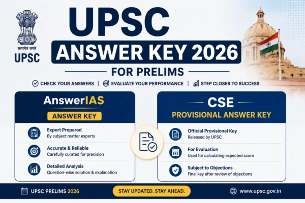 UPSC Answer Key 2026 for Prelims - AnswerIAS Key and CSE Provisional Answer Key